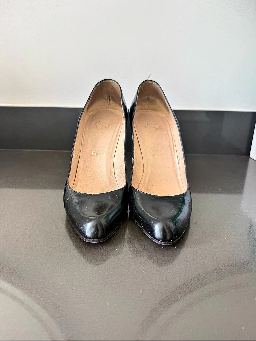 Christian Louboutin Simple Pump 100 Black Pointed-Toe High Heels